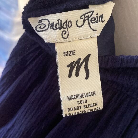 Indigo Rein Navy Blue Boho Maxi Summer Dress Size Medium - Picture 7 of 10
